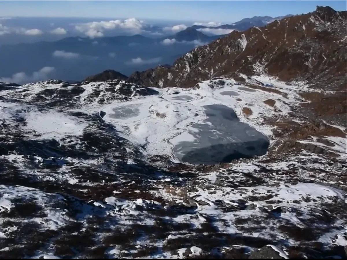 Snow covered Pancha Pokhari